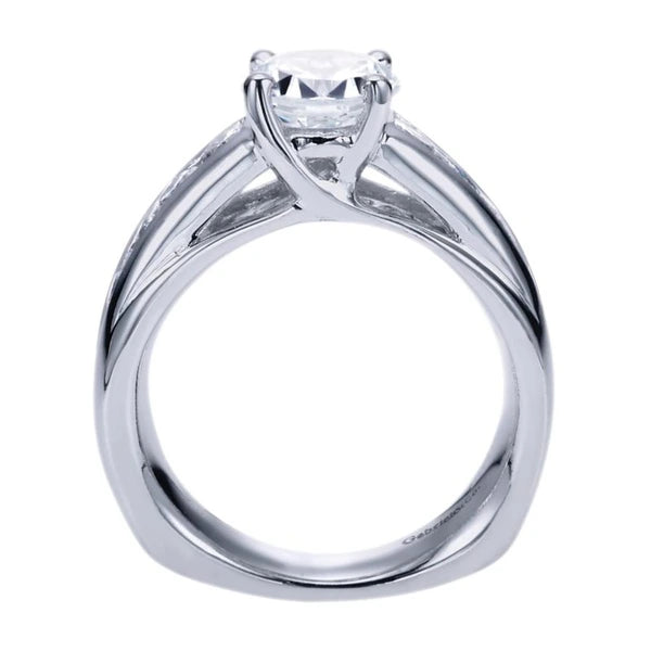 14K White Gold Round Diamond Engagement Ring
