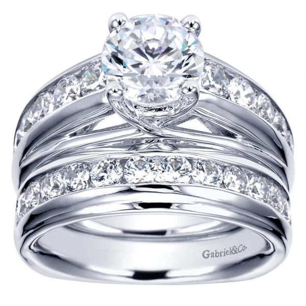 14K White Gold Round Diamond Engagement Ring