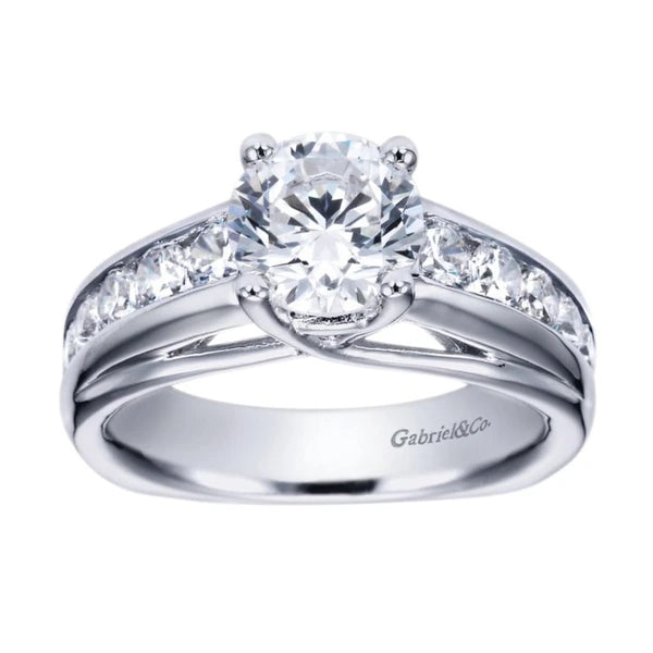 14K White Gold Round Diamond Engagement Ring