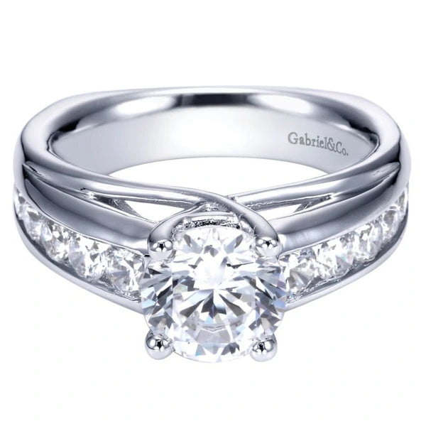 14K White Gold Round Diamond Engagement Ring