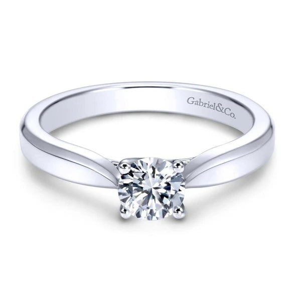 14K White Gold Round Diamond Engagement Ring
