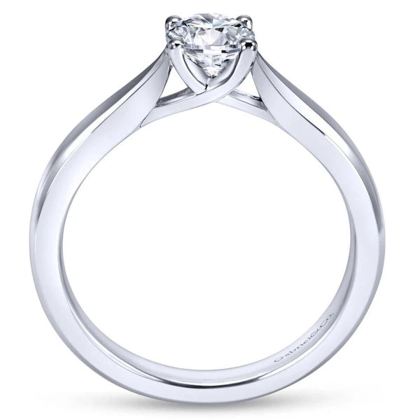 14K White Gold Round Diamond Engagement Ring