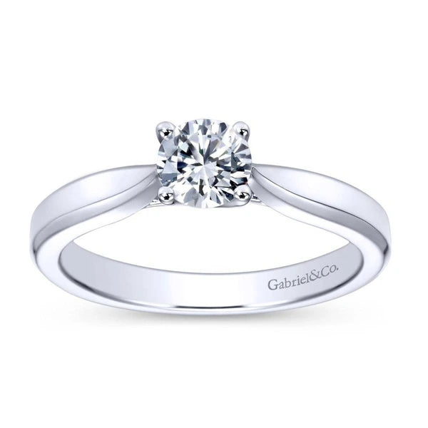 14K White Gold Round Diamond Engagement Ring