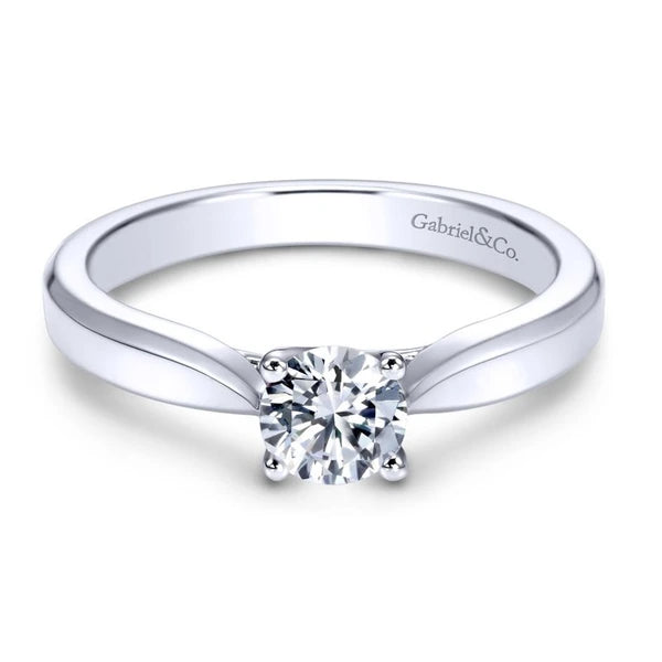 14K White Gold Round Diamond Engagement Ring