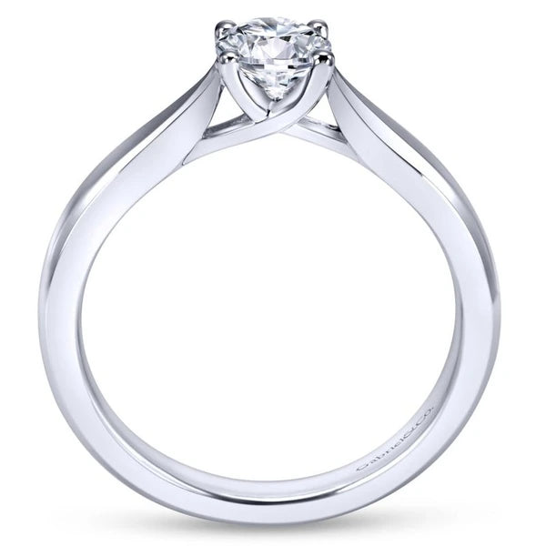 14K White Gold Round Diamond Engagement Ring