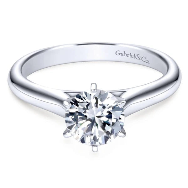 14K White Gold Round Diamond Engagement Ring