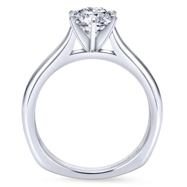 14K White Gold Round Diamond Engagement Ring