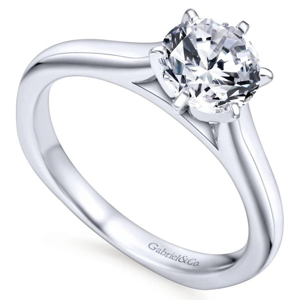 14K White Gold Round Diamond Engagement Ring