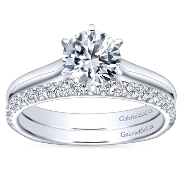 14K White Gold Round Diamond Engagement Ring