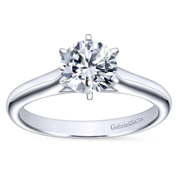 14K White Gold Round Diamond Engagement Ring