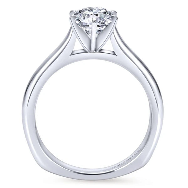 14K White Gold Round Diamond Engagement Ring