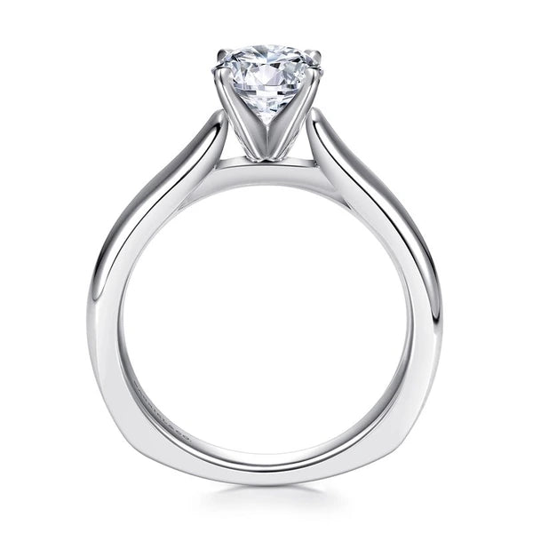 14K White Gold Round Diamond Engagement Ring