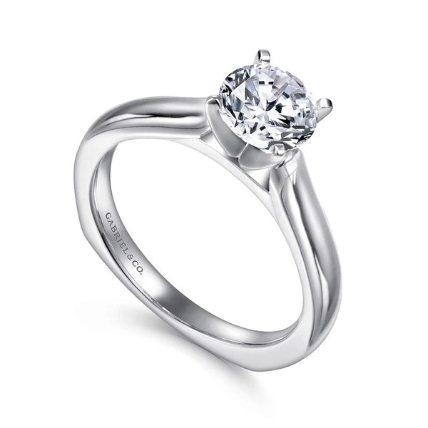 14K White Gold Round Diamond Engagement Ring