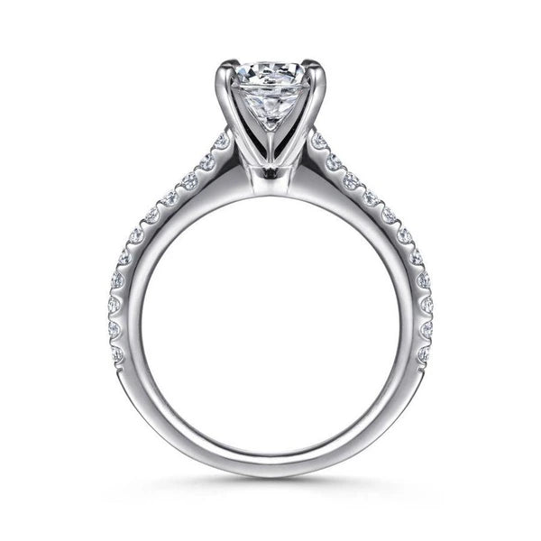 14K White Gold Round Diamond Engagement Ring