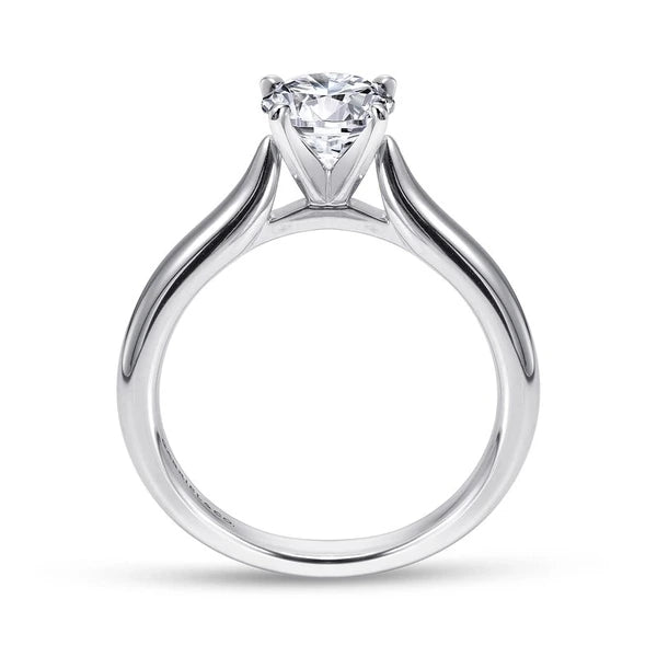 14K White Gold Round Diamond Engagement Ring