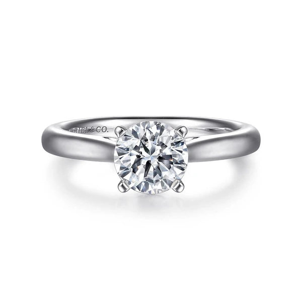 14K White Gold Round Diamond Engagement Ring
