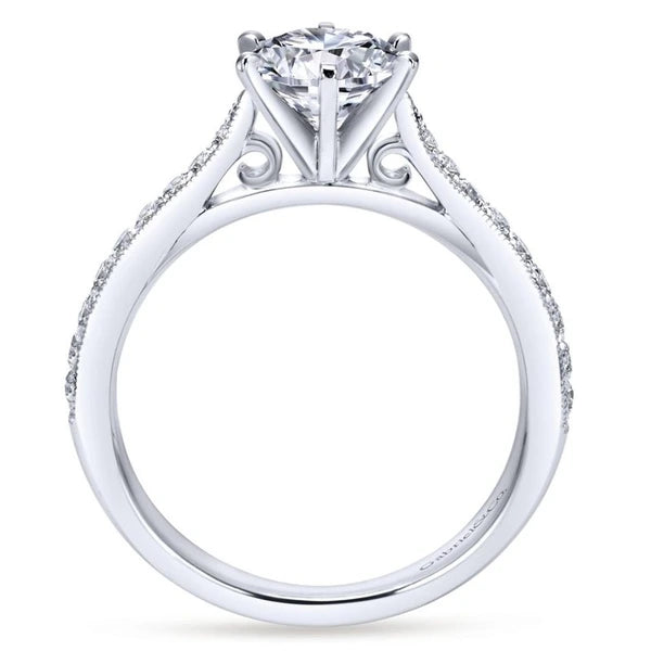 14K White Gold Round Diamond Engagement Ring