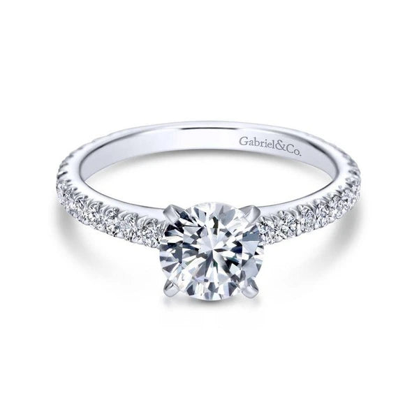 14K White Gold Round Diamond Engagement Ring