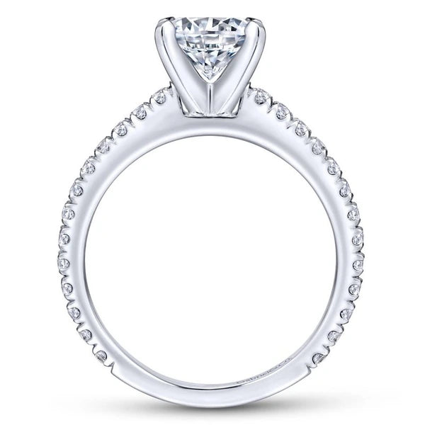 14K White Gold Round Diamond Engagement Ring