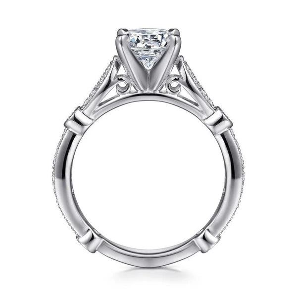 14K White Gold Round Diamond Engagement Ring