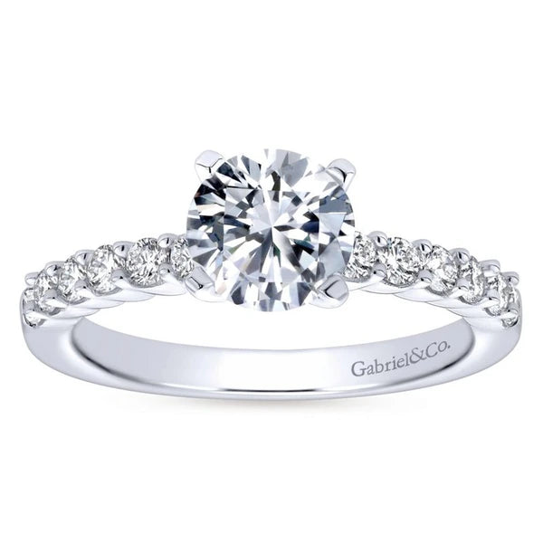 14K White Gold Round Diamond Engagement Ring