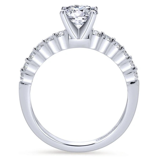 14K White Gold Round Diamond Engagement Ring
