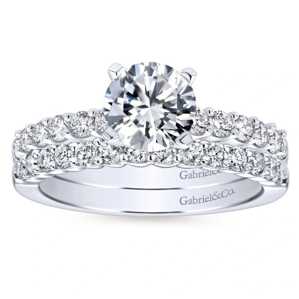 14K White Gold Round Diamond Engagement Ring
