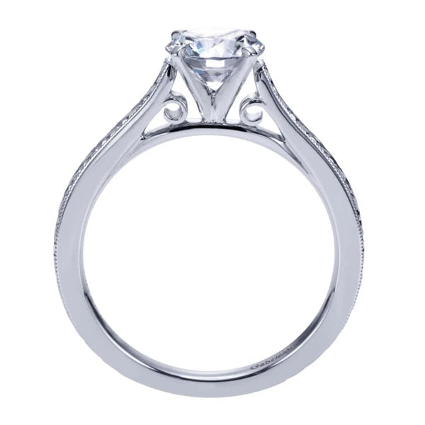 14K White Gold Round Diamond Engagement Ring