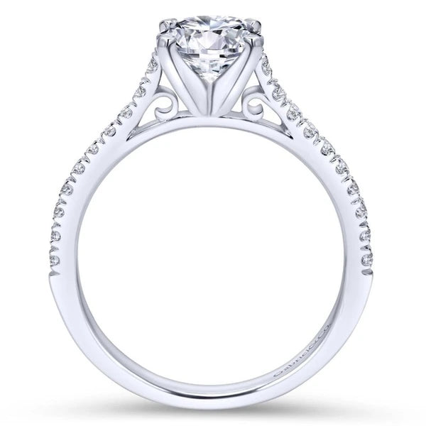 14K White Gold Round Diamond Engagement Ring
