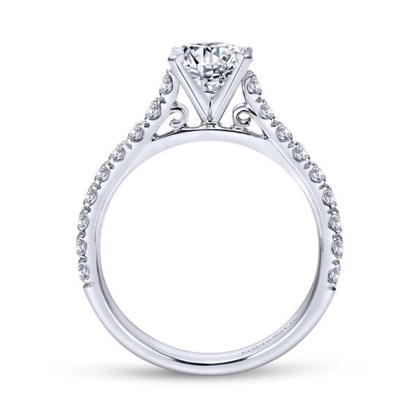 14K White Gold Round Diamond Engagement Ring