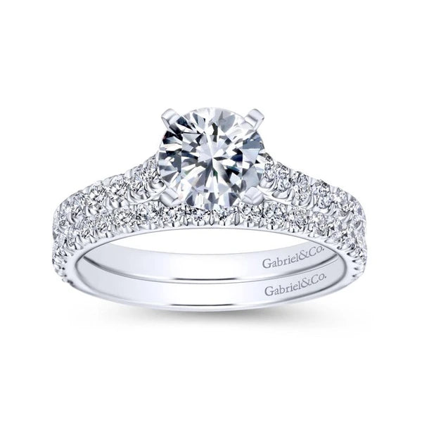 14K White Gold Round Diamond Engagement Ring