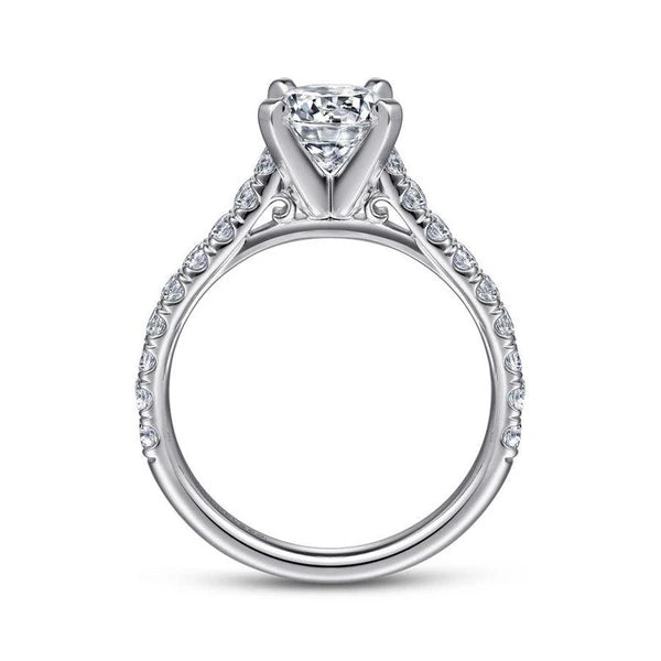 14K White Gold Round Diamond Engagement Ring