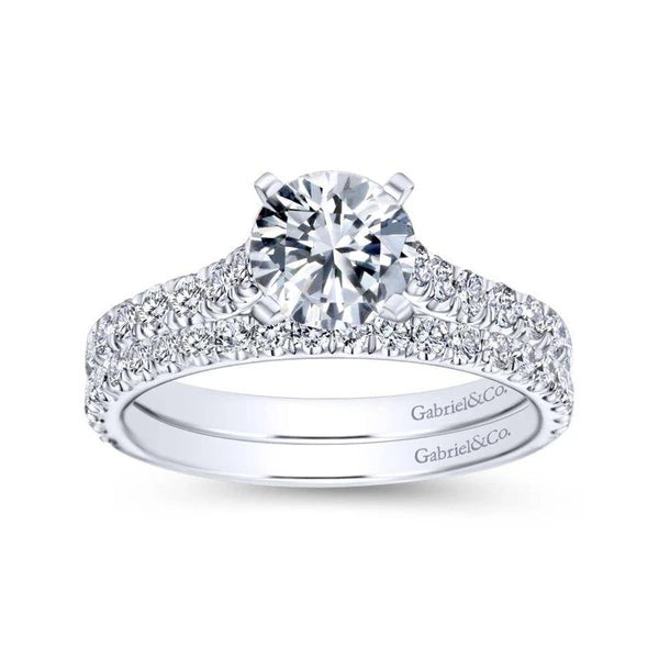 14K White Gold Round Diamond Engagement Ring