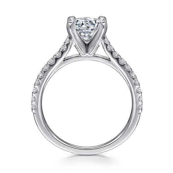 14K White Gold Round Diamond Engagement Ring