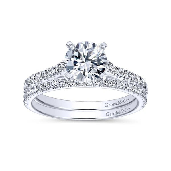 14K White Gold Round Diamond Engagement Ring