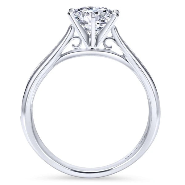 14K White Gold Round Diamond Engagement Ring