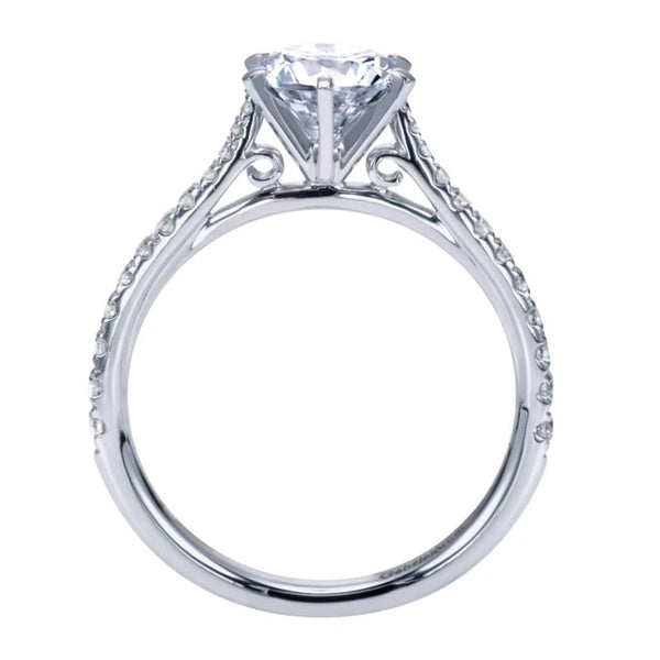 14K White Gold Round Diamond Engagement Ring