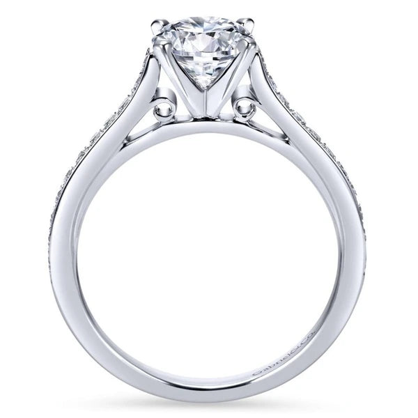 14K White Gold Round Diamond Engagement Ring