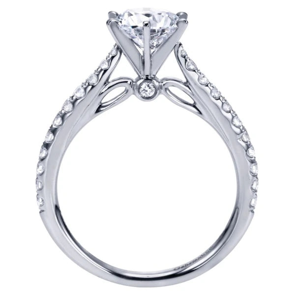 14K White Gold Round Diamond Engagement Ring