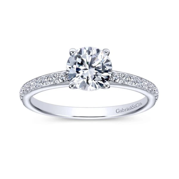 14K White Gold Round Diamond Engagement Ring