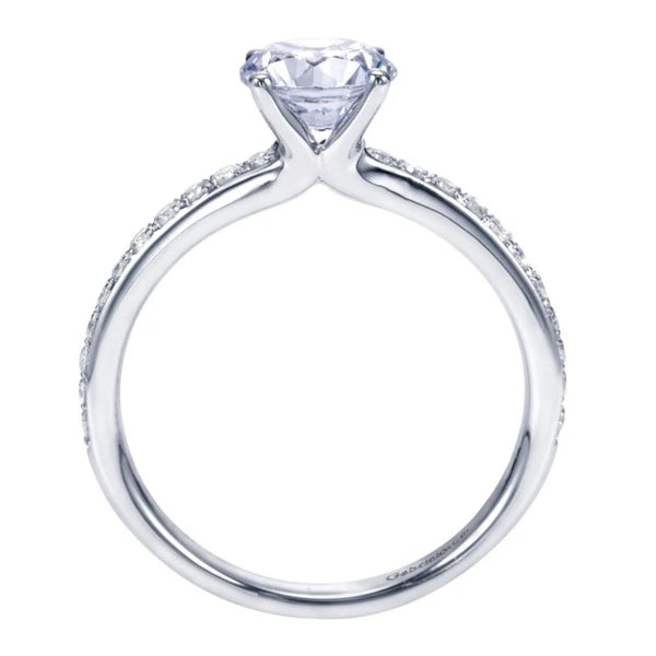 14K White Gold Round Diamond Engagement Ring