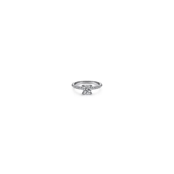 14K White Gold Round Diamond Engagement Ring