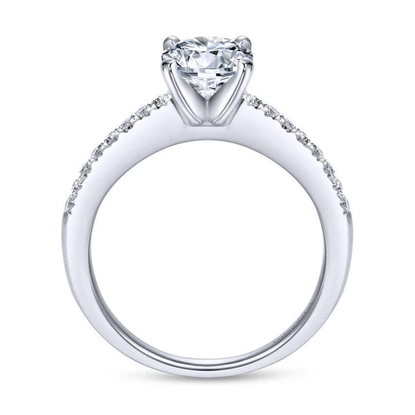14K White Gold Round Diamond Engagement Ring