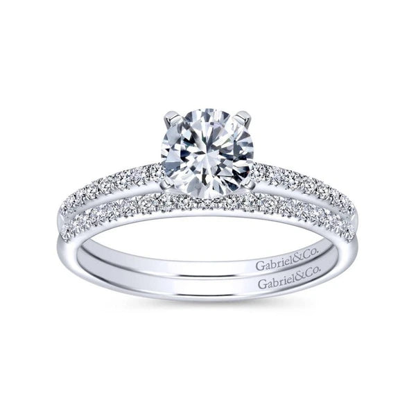 14K White Gold Round Diamond Engagement Ring