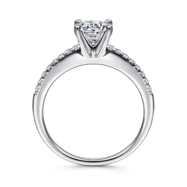 14K White Gold Round Diamond Engagement Ring