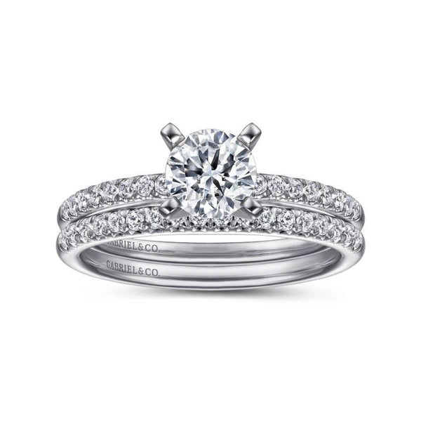 14K White Gold Round Diamond Engagement Ring
