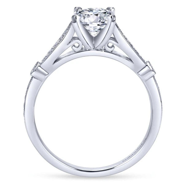 14K White Gold Round Diamond Engagement Ring