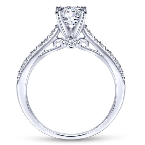 14K White Gold Round Diamond Engagement Ring