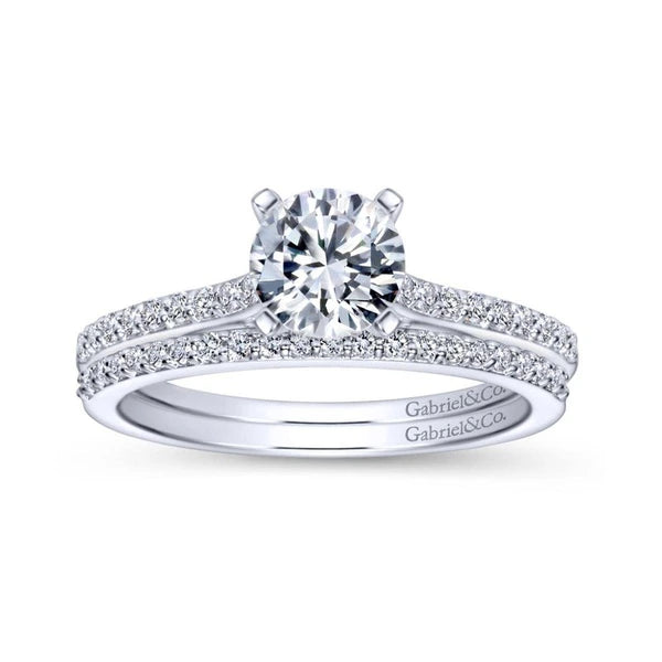 14K White Gold Round Diamond Engagement Ring