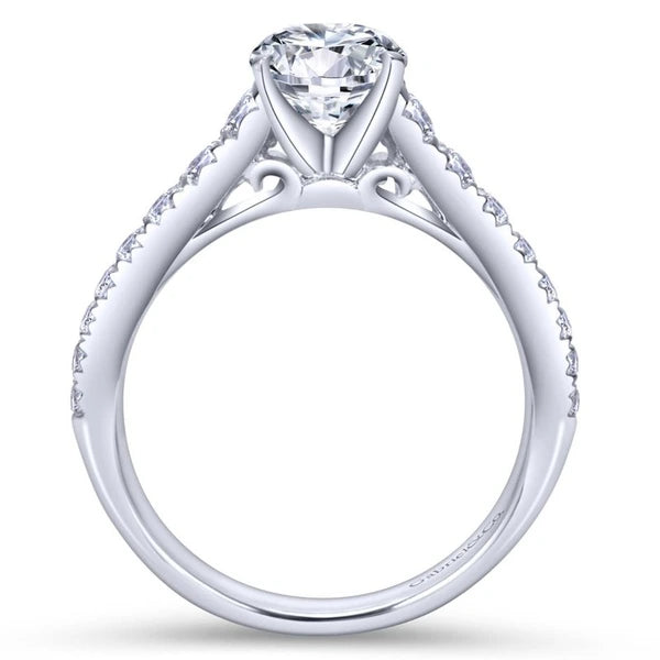 14K White Gold Round Diamond Engagement Ring